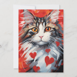 Cartes Pour Fêtes Annuelles Norwegian Forest Chat Valentine's day