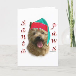 Cartes Pour Fêtes Annuelles Norwich Terrier Père Noël Paws