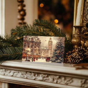 Cartes Pour Fêtes Annuelles Nostalgique de l'hiver à Londres