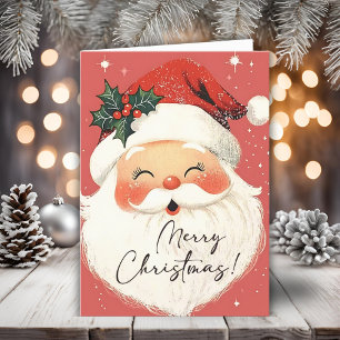 Cartes Pour Fêtes Annuelles Nostalgique Père Noël Vintage Joyeux Noël