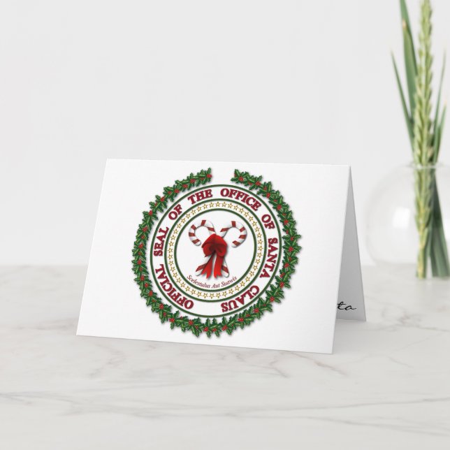 Cartes Pour Fêtes Annuelles Note du matin de Noël du Père Noël (Devant)