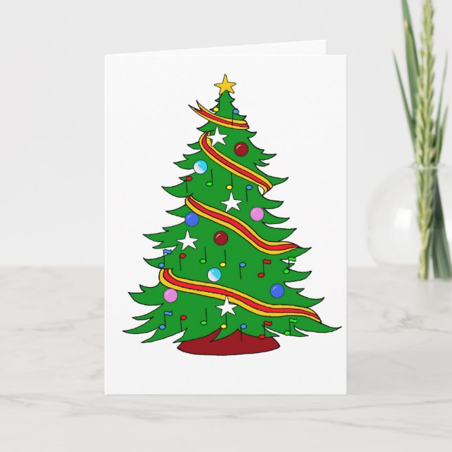 Cartes Pour Fêtes Annuelles Note musicale Arbre de Noël (Devant)