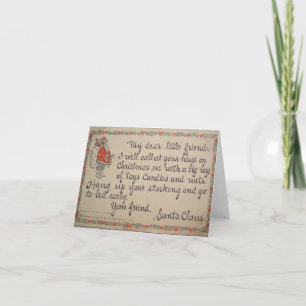 Cartes Pour Fêtes Annuelles Note vintage aux enfants de Père Noël,