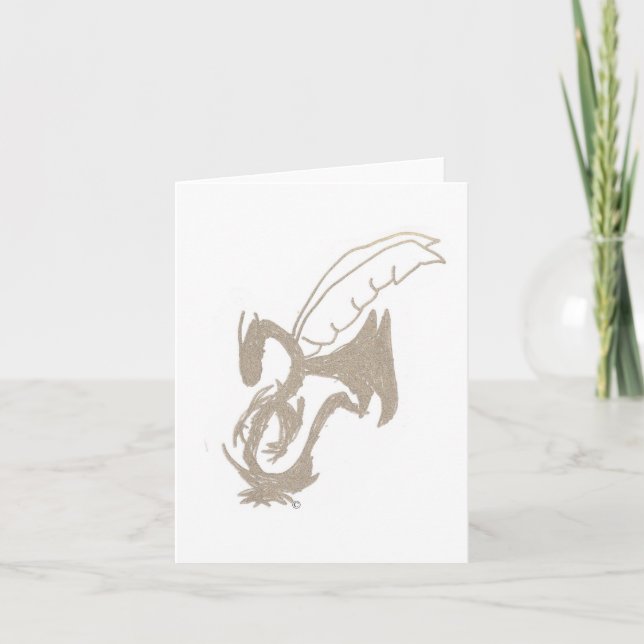 Cartes Pour Fêtes Annuelles Notecard, Gage's Divine Gold Dragon (Devant)