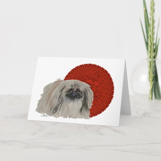 Cartes Pour Fêtes Annuelles Notes de Pekingese Dog (Devant)