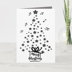 Cartes Pour Fêtes Annuelles Notes musicales de l'arbre de Noël