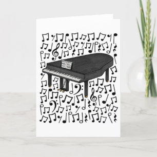 Cartes Pour Fêtes Annuelles Notes musicales du Grand Piano Pianiste musicien