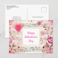 Notes musicales et design Vintage Rose
