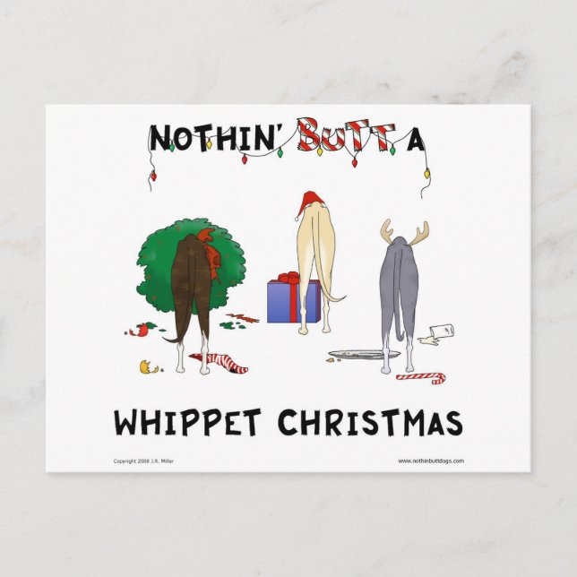 Cartes Pour Fêtes Annuelles Nothin' but A Whippet Christmas (Devant)