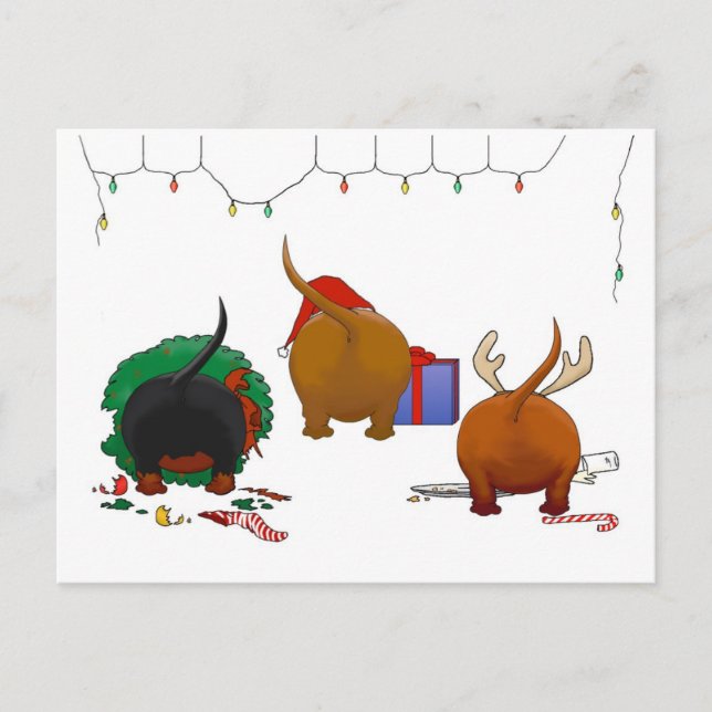 Cartes Pour Fêtes Annuelles Nothin' Butt A Doxie Christmas (Devant)