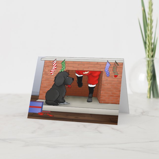 Cartes Pour Fêtes Annuelles Nothin' Butt A Newfie Christmas (Devant)