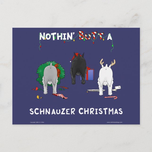 Cartes Pour Fêtes Annuelles Nothin' Butt A Schnauzer Christmas (Devant)