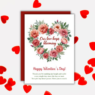 Cartes Pour Fêtes Annuelles Notre amour continue de fleurir Saint-Valentin flo