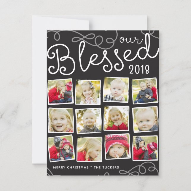 Cartes Pour Fêtes Annuelles Notre année bienheureuse Collage photo de Noël (Devant)