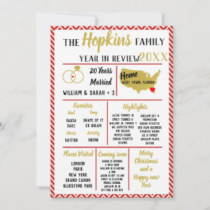 Cartes Pour Fêtes Annuelles notre année revue, événement familial Noël rouge H