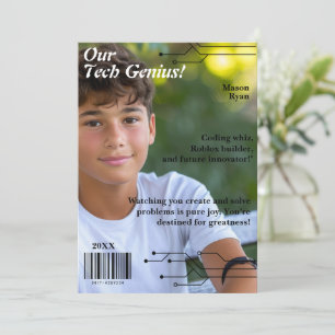 Cartes Pour Fêtes Annuelles Notre couverture de magazine Tech Genius