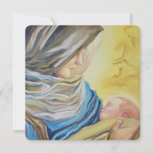 Cartes Pour Fêtes Annuelles Notre Dame du Silence tenant le bébé Jésus