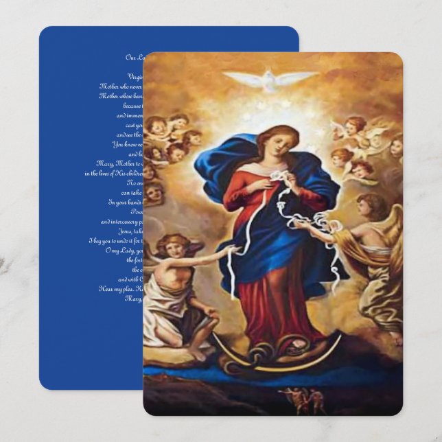 Cartes Pour Fêtes Annuelles Notre-Dame qui a des noeuds (Devant / Derrière)