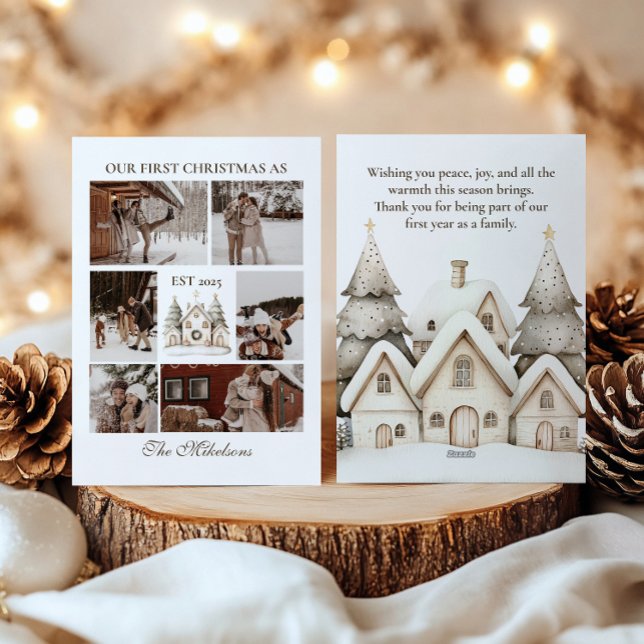 Cartes Pour Fêtes Annuelles Notre premier collage photo Noël ensemble (Créateur téléchargé)