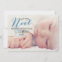 Notre Premier Noel Blue Photo Overlay Premier Bébé