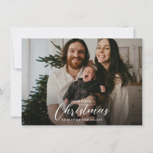Cartes Pour Fêtes Annuelles Notre premier Noël en tant que bande photo maman &