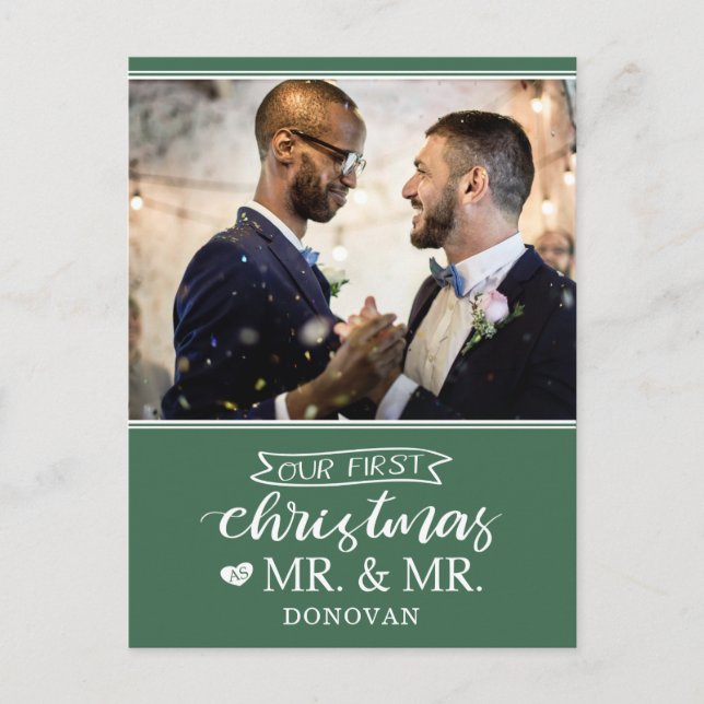 Cartes Pour Fêtes Annuelles Notre premier Noël en tant que m & m newlyweds (Devant)