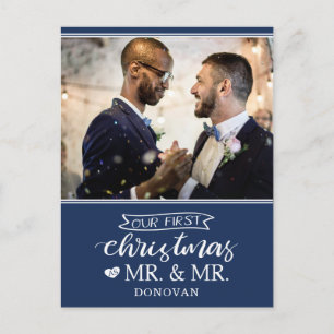Cartes Pour Fêtes Annuelles Notre premier Noël en tant que m & m newlyweds Hol