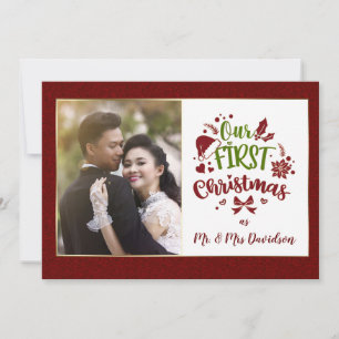 Cartes Pour Fêtes Annuelles Notre premier Noël en tant que M. & Mme Monogramme