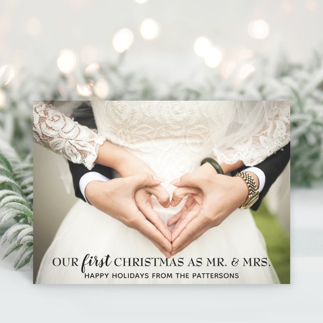 Cartes Pour Fêtes Annuelles Notre Premier Noël En Tant Que Monsieur. & Mme (Créateur téléchargé)