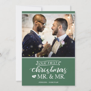 Cartes Pour Fêtes Annuelles Notre premier Noël en tant que monsieur & monsieur