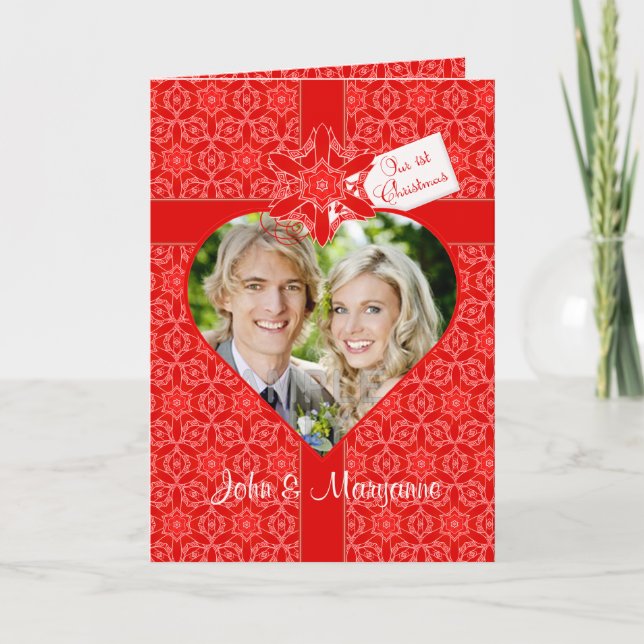 Cartes Pour Fêtes Annuelles Notre premier Noël pour femme avec photo personnal (Devant)