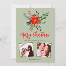 Notre première famille de Noël, photo personnalisé