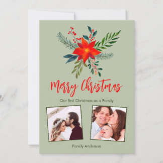 Cartes Pour Fêtes Annuelles Notre première famille de Noël, photo personnalisé