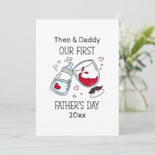 Cartes Pour Fêtes Annuelles Notre première Fête des pères Baby Boy Funny Cheve