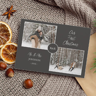 Cartes Pour Fêtes Annuelles Notre première photo de Noël M. et Mme Fun