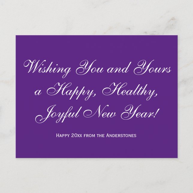 Cartes Pour Fêtes Annuelles Notre Souhait Pour Vous Script Chic Moderne Bonne  (Devant)