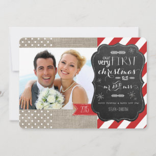 Cartes Pour Fêtes Annuelles Notre tout premier Noël en tant que Monsieur et Ma