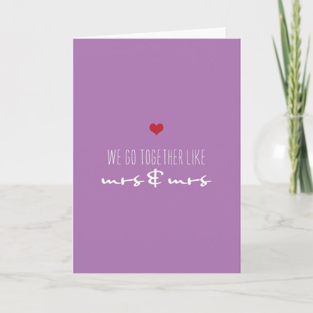 Cartes Pour Fêtes Annuelles Nous allons ensemble Comme Mme et Mme Valentine (Devant)