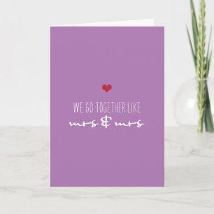 Cartes Pour Fêtes Annuelles Nous allons ensemble Comme Mme et Mme Valentine