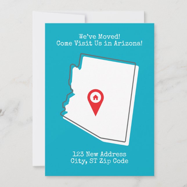 Cartes Pour Fêtes Annuelles Nous avons bougé ! Venez nous rendre visite en Ari (Devant)