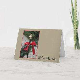 Cartes Pour Fêtes Annuelles nous avons déménagé - Bow sur la clôture nouvelle 