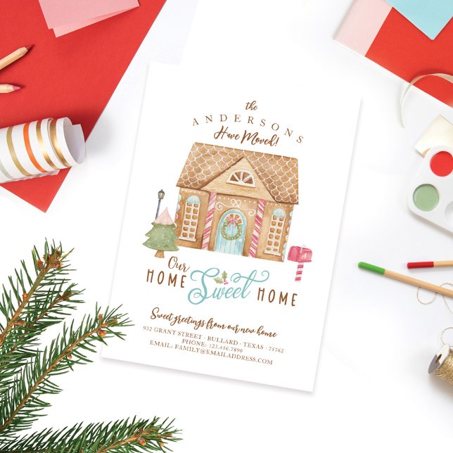 Cartes Pour Fêtes Annuelles Nous avons déménagé notre maison Sweet Home Ginger (Créateur téléchargé)