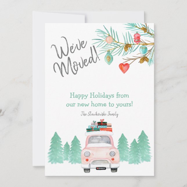 Cartes Pour Fêtes Annuelles Nous avons déménagé Nous déménageons Noël Nouvelle (Devant)