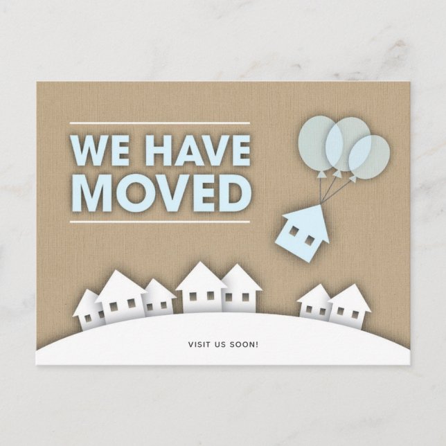 Cartes Pour Fêtes Annuelles Nous Avons Déménagé Nouvelle Adresse Maisons Moder (Devant)