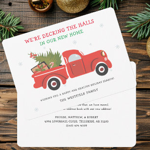 Cartes Pour Fêtes Annuelles Nous avons déménagé Nouvelle adresse Noël Déménage