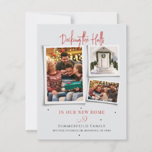 Cartes Pour Fêtes Annuelles Nous avons déménagé Photo Collage Noël Déménagemen