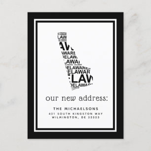 Cartes Pour Fêtes Annuelles Nous avons déménagé   Typographie du Delaware