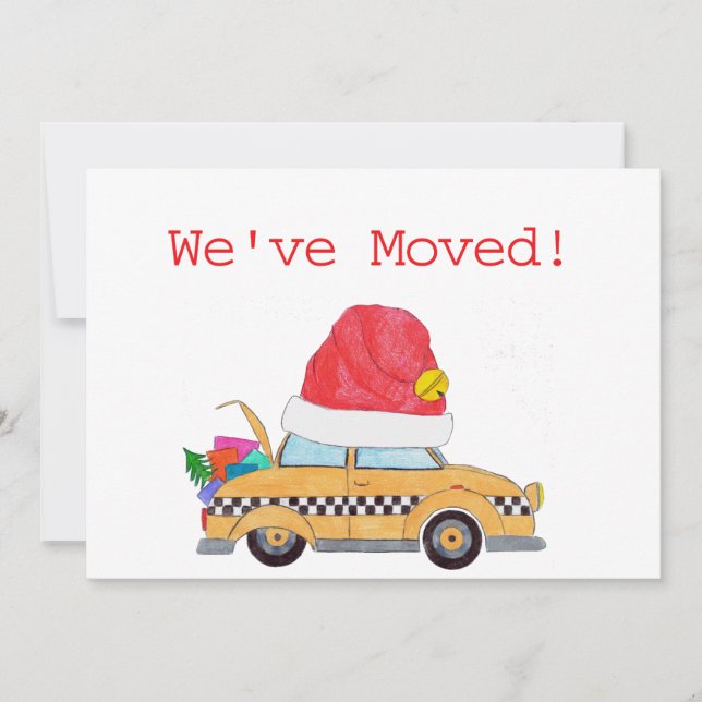 Cartes Pour Fêtes Annuelles Nous avons déplacé le taxi jaune de Noël (Devant)