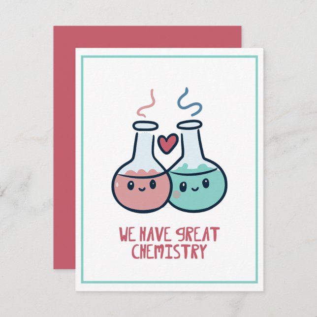 Cartes Pour Fêtes Annuelles Nous avons une excellente chimie Cute Nerdy Valent (Devant / Derrière)
