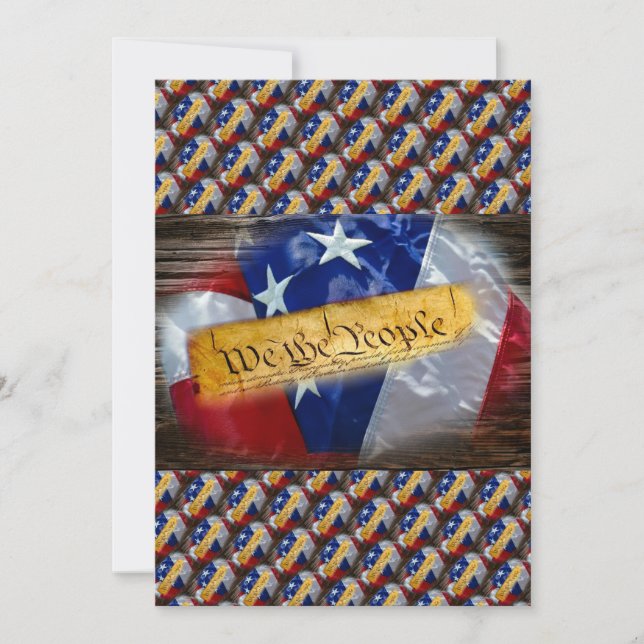 Cartes Pour Fêtes Annuelles Nous Le Peuple Drapeau Américain (Devant)